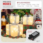 Set of 3 Valentines Day Lighted Gift Boxes,Outdoor Indoor Holiday Decorations,Plug-in 65 LED Light Up Present Boxes for Indoor Outdoor Home Yard Lawn Holiday Wedding Birthday Party Decor - Image 6
