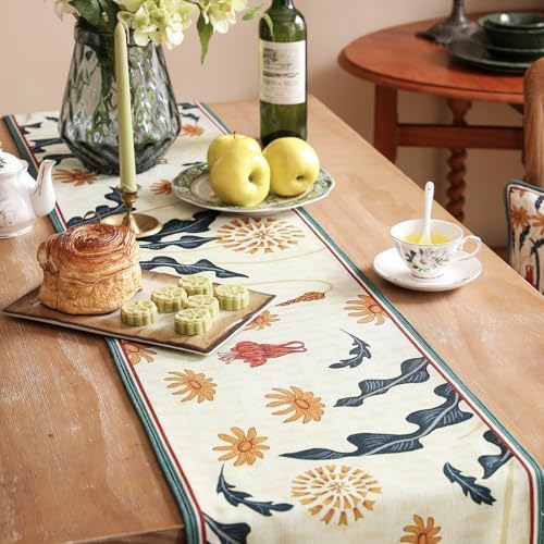 bilin gaier Designer French Linen Extra Long Table Runner,118"x12"-Tijuana - Image 7