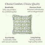 CPC Olive Bloom Hand Block Print 100% Cotton Ruffle Throw Pillow Cover 18x18 inch with Hidden Zipper Decorative for Couch, Bed, Sofa, Farmhouse, Cottagecore Decor Gift Christmas Fall Thanksgiving - Image 7