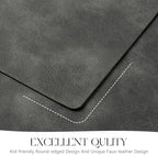 MOSAYT Vinyl Faux Leather Placemats, Set of 6, Dark Grey - Image 5