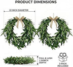 Heart Shaped Artificial Olive Leaf & Fruit Wreath (2PS 22in) - Image 2
