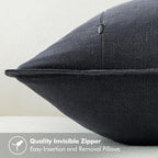 MIULEE Decorative Linen Euro Sham Pillow Covers 22x22 Inch Dark Gray - Image 3
