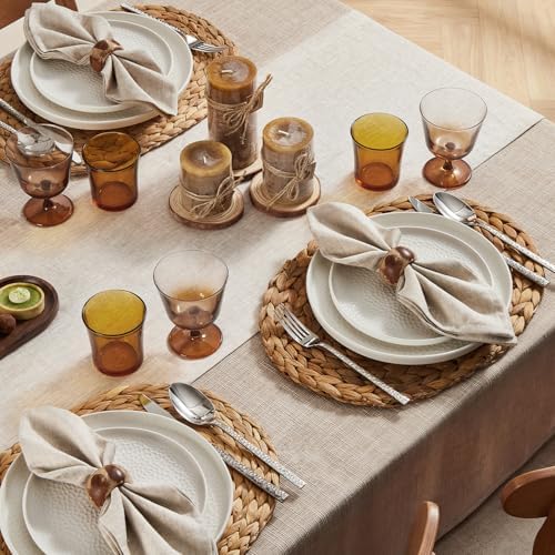 KINGSTONE 100% French Linen Table Runner 120", 210GSM Heavyweight Artisanry, Crease-Free Scroll Packaging, 14x120 for Dinning, Wedding and Side Table, Modern Farmhouse Decor - Image 3