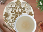 Beaded Charger Placemats Set of 2, 13" –Silver Gold Ivory - Image 4