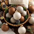 Yunlly 12 Pcs Neutral Christmas Ornament, Brown Ivory Beige, 3.15'' by Yunlly