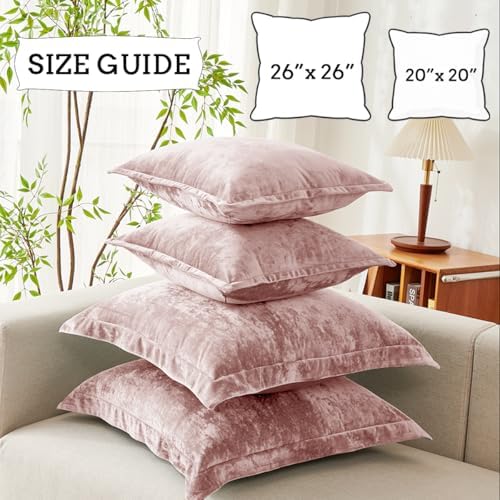 Luxurious Velvet Throw Pillow Covers 20x20 Set of 2 Decorative Pillow Covers Solid Square Cushion Case for Sofa Couch Bedroom Farmhouse, Pink - Image 6