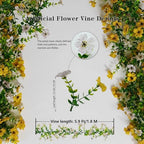 4 Pcs Faux Flowers Garland Plant, Artificial Vines Hanging Flowers Leaves Greenery Garland for Wedding Backdrop Arch Wall Decor, 6 Feet/pcs UV Resistant Indoor Outdoor - Image 3