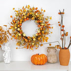 24 Inches Fall Wreath Fall Wreaths for Front Door Autumn Wreath - Image 3