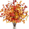 Agusbagli 12 Pcs Artificial Eucalyptus Leaves 28'' Tall Fall Flowers Leaf Greenery Stems Autumn Decorations for Home Wedding Centerpieces Thanksgiving Floral Arrangements by Agusbagli