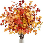 Agusbagli 12 Pcs Artificial Eucalyptus Leaves 28'' Tall Fall Flowers Leaf Greenery Stems Autumn Decorations for Home Wedding Centerpieces Thanksgiving Floral Arrangements by Agusbagli