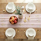 Artoid Mode 6PC Wildflower Floral Light Pink Gauze Embroidery Table Runner 120 Inch 10FT, Tulle Seasonal Spring Kitchen Dining Table Decor for Home Party - Image 5