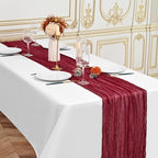 12 Pack Burgundy 10Ft Cheesecloth Table Runner - Image 4