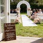 welcome to our unplugged ceremony Wood sign wedding welcome signs, No Phones wedding sign wood, rustic wedding Decorations 24x16 Inch - Image 3