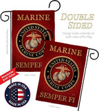 Marine Corps Burlap Garden Flag - Set with Stand Armed Forces USMC Semper Fi United State American Military Veteran Retire Official - House Banner Small Yard Gift Double-Sided Made In USA , Garden Flag 13"x 18.5" - Image 3