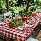 SmoothNovelty 12 Pack Buffalo Plaid Cloth Napkins 18x18 Inch Checkered Cloth Napkins Scalloped Soft Cotton Table Mat Washable Reusable for Dinner Wedding Holiday Birthday Parties (Classic,Red) - Image 6