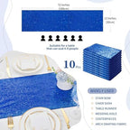 Royal Blue Sequin Table Runners 10 Pcs 12x72 Glitter Sparkly Table Runner for Wedding Birthday Party Graduation Ceremony Supplies Decorations - Image 3