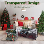 Simgoing 5 Pack Christmas Storage Bags, 7.5 Ft Christmas Tree Large Bag and 4 Garland Wreath Containers Packing Tote Moving Bags with Handle Zipper Heavy Duty for Artificial Xmas Tree Wreath Garland - Image 4