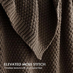 EVERGRACEHOME Chunky Chenille Knit Throw Blanket, 60 x 80, Cocoa Brown - Image 2
