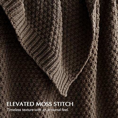 EVERGRACEHOME Chunky Chenille Knit Throw Blanket, 60 x 80, Cocoa Brown - Image 2