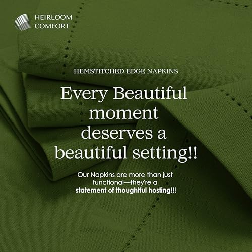 Mint Green Cloth Dinner Napkins 18"x18" - Set of 12-100% Cotton, Absorbent, Soft, Reusable, Washable - Hemstitch Mitered Edges - Perfect for Spring, Easter, Weddings, Everyday Use - Image 3