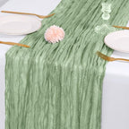 14 Pack Sage Green Cheesecloth Table Runner 17x108 Inch Semi Sheer Boho Gauze Cheese Cloth Fabric Table Runners, for Wedding Party Baby Shower Birthday Home Decor Garden Farmhouse - Image 7