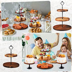 Weysat 4 Piece Wooden Cake Stand Set Wood Dessert Stand, 2 Tier and 3 Tier Rustic Cupcake Stands, Cup Cake Tower, Dessert Display Tray for Baby Shower, Wedding, Birthday Tea Party, Farmhouse Decor - Image 4