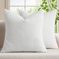 Mecatny Corduroy Decorative Throw Pillow Covers 26x26 Set of 2 White by Mecatny