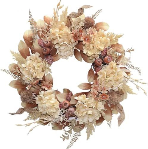 18 Inch Lush Fall Wreath for Front Door by BINFEN