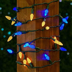 Novelty Lights 24FT 70 LED C6 Christmas String Lights, Blue & Yellow - Image 3