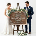 Personalized Rustic Wreath Wedding Welcome Sign - Custom 3D Wood Floral Ceremony Entrance & Reception Board for Farmhouse, Barn or Garden Venue - Multiple Sizes - Image 5