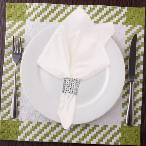 Rhinestone Napkin Rings 300pcs,Wedding Diamond Bling Crystal Napkin Rings for Wedding Reception, Dinner, Place Settings, Holiday Parties or DIY Decoration (300,Silver) - Image 4