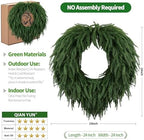 24" Norfolk Pine Christmas Wreath for Front Door – Large Artificial Greenery Wreath for Wall, Porch, or Indoor Outdoor Holiday Decor – Real Touch Pine Foliage (1, 24") - Image 6