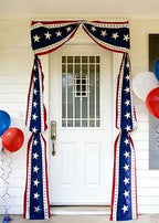 1Pcs 20 Ft Patriotic Bunting with 250 Stars, Red White Blue American Flag Banner for 4th of July, Independence Day, Memorial Day, Outdoor Indoor Door Porch Garden Decorations by JEGERMIGOUTDOOR