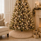 60 Inch Plush Christmas Tree Skirt Brown, Fluffy Faux Fur Tree Skirt for Christmas Holiday Party Decorations - Image 7