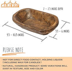 Decorative Bowl Home Decor Approx 10 Inch, Hand Crafted Spanish Oak - Image 3