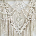large macrame wall hanging - Boho Tapestry Macrame Wall Decor Art- Chic Bohemian Handmade Woven Tapestry Home Decoration for Bedroom Living Room Apartment Wedding Party - 43"x32" (Beige-fringe) - Image 6