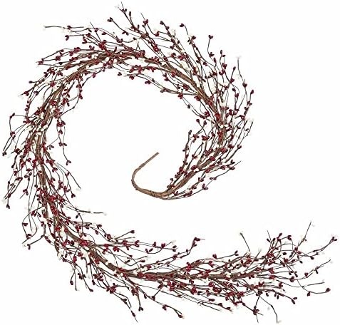 Fall Thanksgiving Pip Berry Garland – 54" Rustic Burgundy & Cream Berries - Image 5