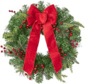 SHACOS Artificial Christmas Wreath 24" Red Berry Wreaths by SHACOS