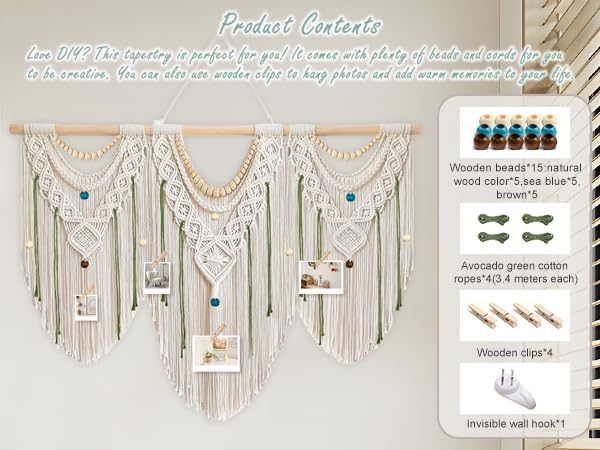Gliterra Large Macrame Wall Hanging Handmade Boho Tapestry - Big Size Wall Art Decor for Living Room, Bedroom, Wedding, Home Decoration - Image 3