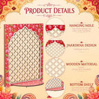 DoubleFill 20pcs Diwali Wooden Candle Holders for Wall Decor, Floral Lotus - Image 3