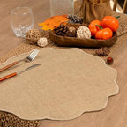 Noctiflorous Round Burlap Placemats Set of 12 Jute Rustic Place Mats for Dining Table Heat Resistant Natural Farmhouse Table Mats Decor (Wave Rim) - Image 5