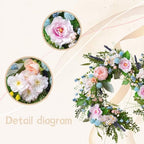 70 Inch Spring Garland, Pink Peony & Blue Daisy Artificial Garlands with Lavender & Eucalyptus,Flower Garland for Wedding Arch Mantel Table Front Door Window Home Decor - Image 2