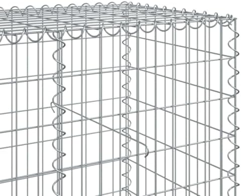 vidaxl Gabion Basket with Cover - 452.8"x39.4"x39.4" Galvanized Iron - Outdoor Garden Landscaping Decor - Image 4