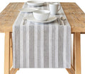 Over&Back 18x108 Woven Striped Table Runner - Washable Table Runners for a Custom Home Decor Tablescape - Coffee Table, Dinner Table, Living Room - Grey by overback