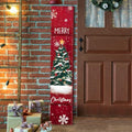 Merry Christmas Porch Sign Vertical Xmas Wooden Door Decor, 47" H by Chitidr