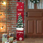 Merry Christmas Porch Sign Vertical Xmas Wooden Door Decor, 47" H by Chitidr