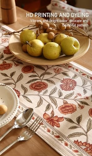 ISAENNE Designer French Linen Table Runner,87"x12"-Alvarado A - Image 4