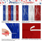 ZATAYE 8 Pack Blue Silver Red Foil Curtain Streamer Decorations - Image 4