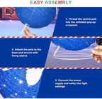 Outdoor Christmas Ornaments, Lighted Pop-Up Holiday Ball Decoration with 80 LED Lights, 8 Light Functions, Lighted Collapsible Christmas Outdoor Decorations for Yard, Patio, Home - Image 5