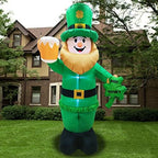 8 Foot St Patricks Day Inflatable St Patricks Day Decorations Outdoor Giant Inflatable Leprechaun with LED Light Holding Shamrocks Beer for Irish Day Yard Decoration Lucky Decor Fun Holiday Blow Up by Camlinbo